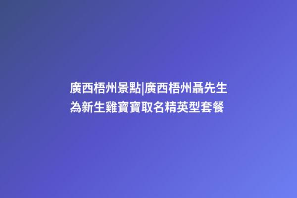 廣西梧州景點|廣西梧州聶先生為新生雞寶寶取名精英型套餐-第1張-公司起名-玄機派